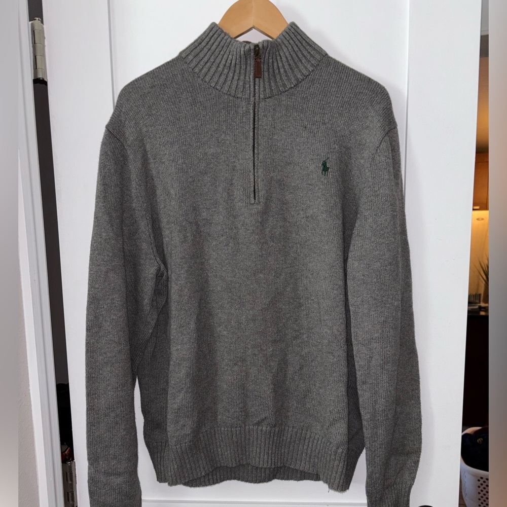 Ralph Lauren Charcoal Zip-Up Sweater